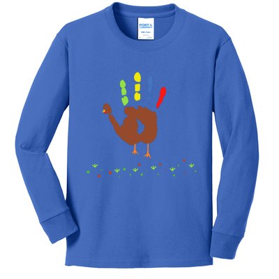 Cutest Turkey Handprint Thanksgiving Kids Long Sleeve Shirt