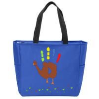 Cutest Turkey Handprint Thanksgiving Zip Tote Bag