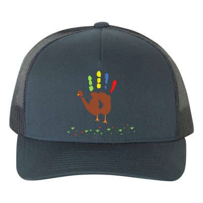 Cutest Turkey Handprint Thanksgiving Yupoong Adult 5-Panel Trucker Hat