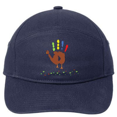 Cutest Turkey Handprint Thanksgiving 7-Panel Snapback Hat