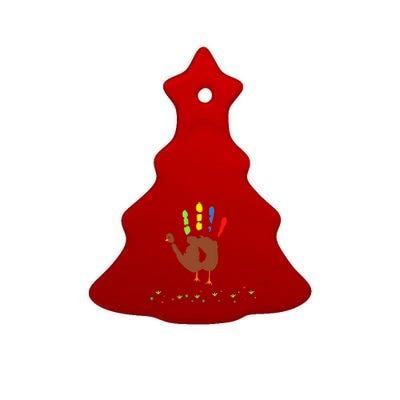 Cutest Turkey Handprint Thanksgiving Ceramic Tree Ornament