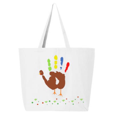 Cutest Turkey Handprint Thanksgiving 25L Jumbo Tote