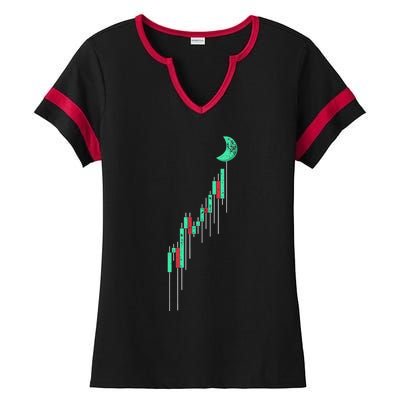 Crypto Trading Hodl Vintage Stock Chart To The Moon Ladies Halftime Notch Neck Tee