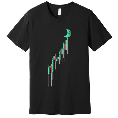 Crypto Trading Hodl Vintage Stock Chart To The Moon Premium T-Shirt