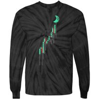 Crypto Trading Hodl Vintage Stock Chart To The Moon Tie-Dye Long Sleeve Shirt