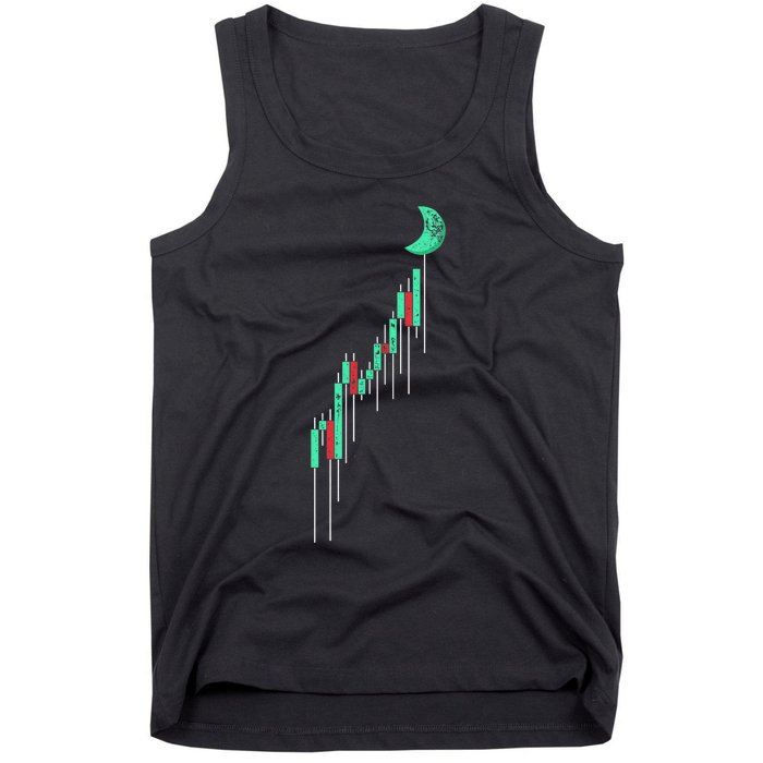 Crypto Trading Hodl Vintage Stock Chart To The Moon Tank Top