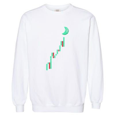 Crypto Trading Hodl Vintage Stock Chart To The Moon Garment-Dyed Sweatshirt