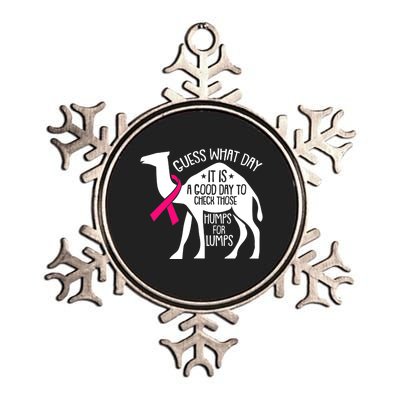 Check Those Humps Lumps Breast Cancer Awareness Warrior Metallic Star Ornament