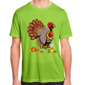 Cute Turkey Hockey Player Turkey's Day Happy Thanksgiving Gift Adult ChromaSoft Performance T-Shirt