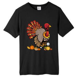 Cute Turkey Hockey Player Turkey's Day Happy Thanksgiving Gift Tall Fusion ChromaSoft Performance T-Shirt