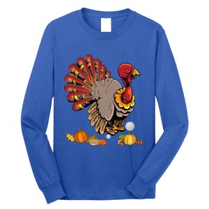 Cute Turkey Hockey Player Turkey's Day Happy Thanksgiving Gift Long Sleeve Shirt