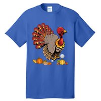 Cute Turkey Hockey Player Turkey's Day Happy Thanksgiving Gift Tall T-Shirt