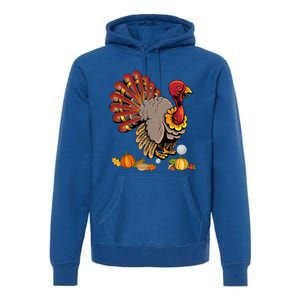 Cute Turkey Hockey Player Turkey's Day Happy Thanksgiving Gift Premium Hoodie