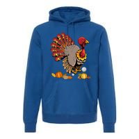 Cute Turkey Hockey Player Turkey's Day Happy Thanksgiving Gift Premium Hoodie