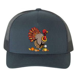 Cute Turkey Hockey Player Turkey's Day Happy Thanksgiving Gift Yupoong Adult 5-Panel Trucker Hat