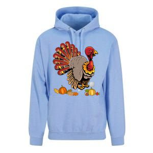 Cute Turkey Hockey Player Turkey's Day Happy Thanksgiving Gift Unisex Surf Hoodie