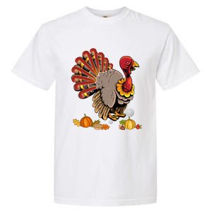 Cute Turkey Hockey Player Turkey's Day Happy Thanksgiving Gift Garment-Dyed Heavyweight T-Shirt