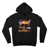 Christmas Thanksgiving Halloween Wine Happy Hallothanksmas Hoodie