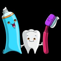 Cute Tooth Holding Toothbrush And Toot Paste Zip Tote Bag