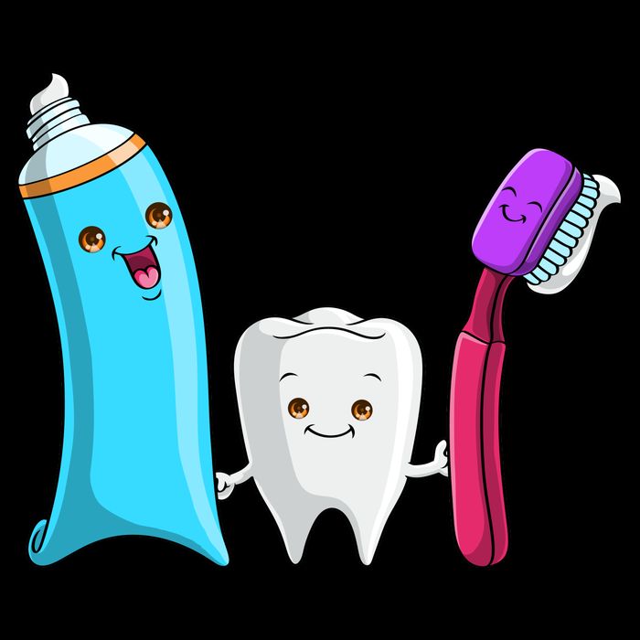 Cute Tooth Holding Toothbrush And Toot Paste Zip Tote Bag