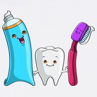 Cute Tooth Holding Toothbrush And Toot Paste Garment-Dyed Sweatshirt