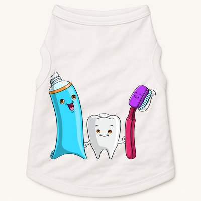 Cute Tooth Holding Toothbrush And Toot Paste Doggie Tank