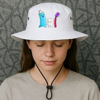 Cute Tooth Holding Toothbrush And Toot Paste Bucket Hat