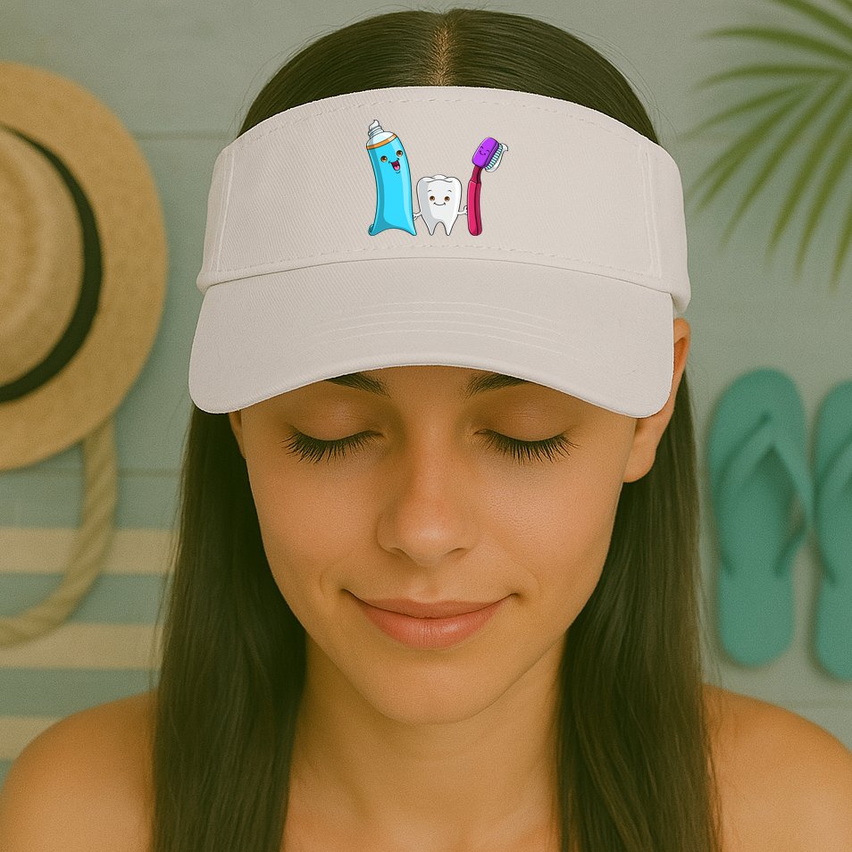 Cute Tooth Holding Toothbrush And Toot Paste Visor