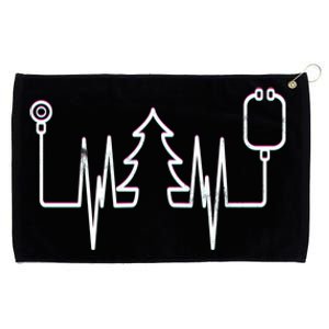 Christmas Tree Heartbeat Doctor Stethoscope Xmas Holidays Funny Gift Grommeted Golf Towel