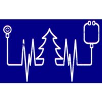 Christmas Tree Heartbeat Doctor Stethoscope Xmas Holidays Funny Gift Bumper Sticker