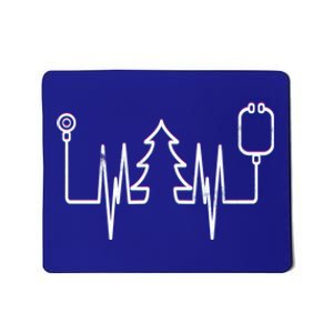 Christmas Tree Heartbeat Doctor Stethoscope Xmas Holidays Funny Gift Mousepad