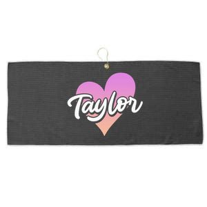 Customized Taylor Heart I Love Taylor First Name Large Microfiber Waffle Golf Towel