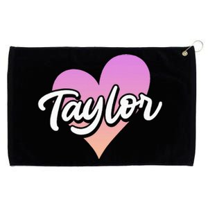 Customized Taylor Heart I Love Taylor First Name Grommeted Golf Towel