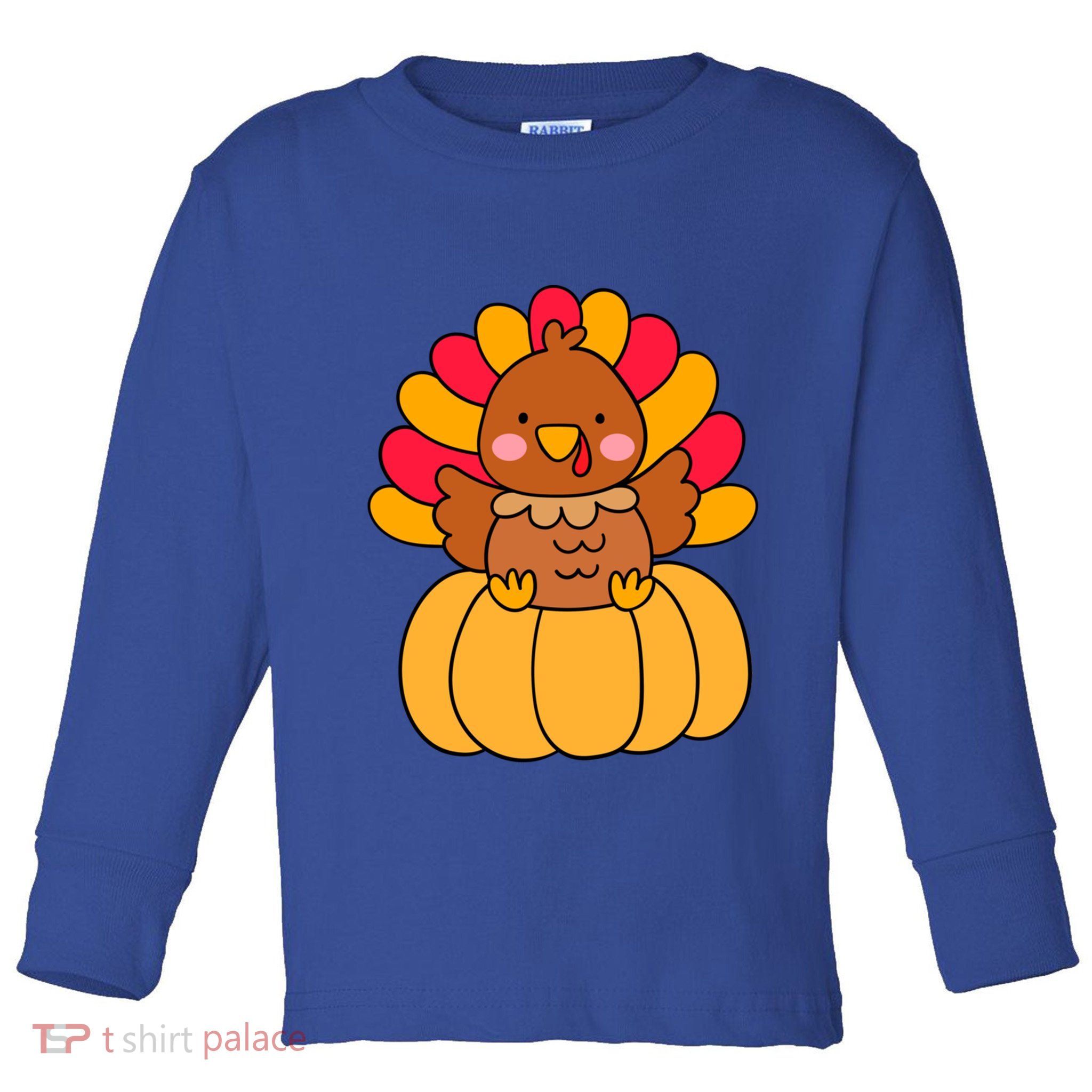 Cute Turkey Happy Thanksgiving Day Harvest Festival Gift Toddler Long Sleeve Shirt