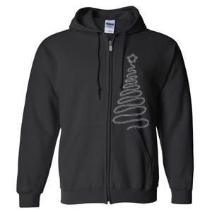 Christmas Tree Handmade Winter Line Art Family Holiday Full Zip Hoodie