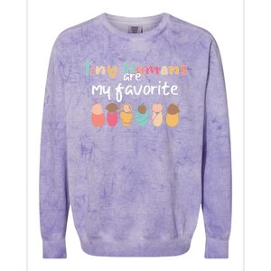 Cute Tiny Humans Are My Favorite Design NICU Nurse Colorblast Crewneck Sweatshirt