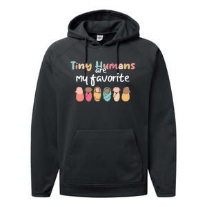 Cute Tiny Humans Are My Favorite Design NICU Nurse Performance Fleece Hoodie