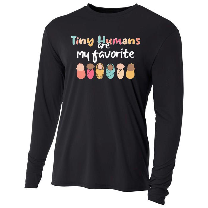 Cute Tiny Humans Are My Favorite Design NICU Nurse Cooling Performance Long Sleeve Crew