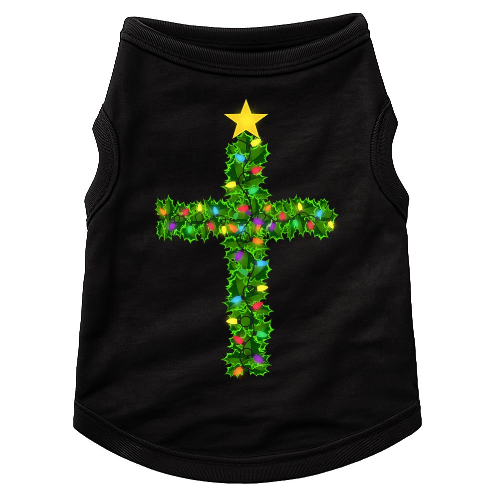 Christmas Tree Holly Cross Doggie Tank