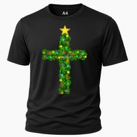 Christmas Tree Holly Cross Cooling Performance Crew T-Shirt