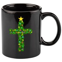 Christmas Tree Holly Cross 11oz C Handle Ceramic Mug