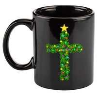 Christmas Tree Holly Cross 11oz C Handle Ceramic Mug