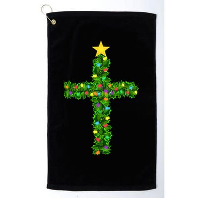 Christmas Tree Holly Cross Golf Towel