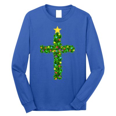 Christmas Tree Holly Cross Long Sleeve Shirt