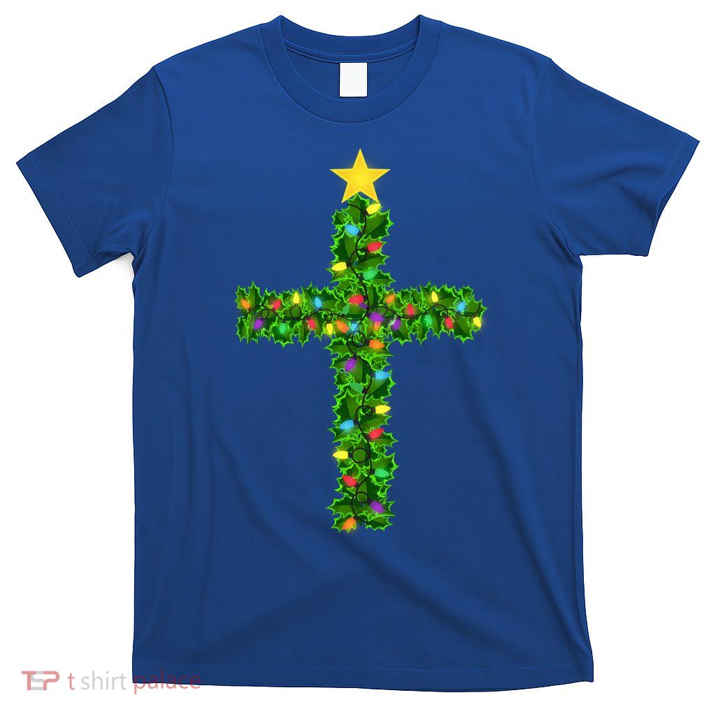 Christmas Tree Holly Cross T-Shirt