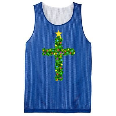 Christmas Tree Holly Cross Mesh Reversible Basketball Jersey Tank