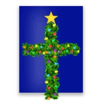 Christmas Tree Holly Cross Poster