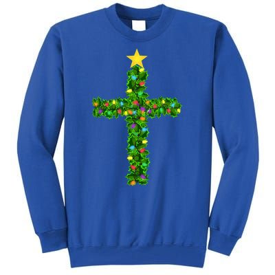 Christmas Tree Holly Cross Tall Sweatshirt