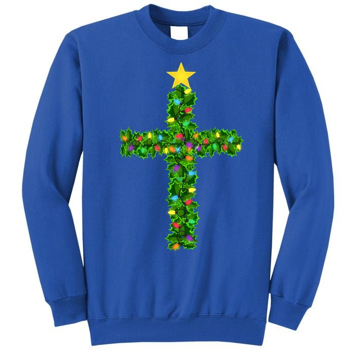 Christmas Tree Holly Cross Tall Sweatshirt