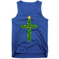 Christmas Tree Holly Cross Tank Top